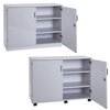 Grey Premium Cupboard With 2 Shelves - Mobile & Static Premium  Storage Cupboards | Grey White Cupboards | www.ee-supplies.co.uk