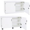 White Premium Cupboard With 2 Shelves - Mobile & Static Premium  Storage Cupboards | Grey White Cupboards | www.ee-supplies.co.uk