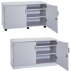 Grey Premium Cupboard With 2 Shelves - Mobile & Static Premium  Storage Cupboards | Grey White Cupboards | www.ee-supplies.co.uk