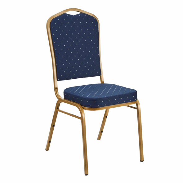 Crown Banqueting Chair - Blue - Gold Steel Frame Crown Banqueting Chair - Blue - Gold Steel Frame | www.ee-supplies.co.uk