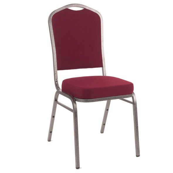 Crown Banqueting Chair - Burgundy - Silver Black Steel Frame Crown Banqueting Chair - Burgundy - Silver Black Steel Frame | www.ee-supplies.co.uk