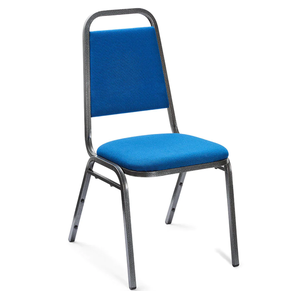 Essential Banqueting Chair - Blue With Silver Black Frame