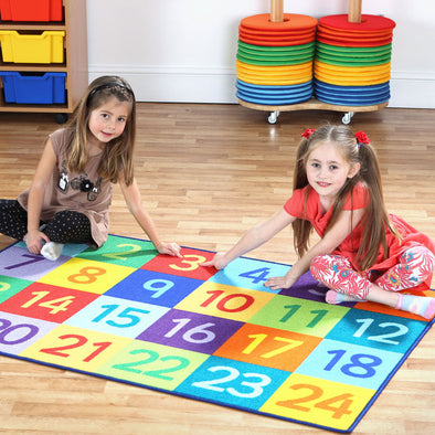 Rainbow™ 1-24 Numbers Carpet W1500 x D1000mm Rainbow™ 1-24 Numbers Carpet 1.5 x 1m | Numeracy Carpets & Rugs | www.ee-supplies.co.uk