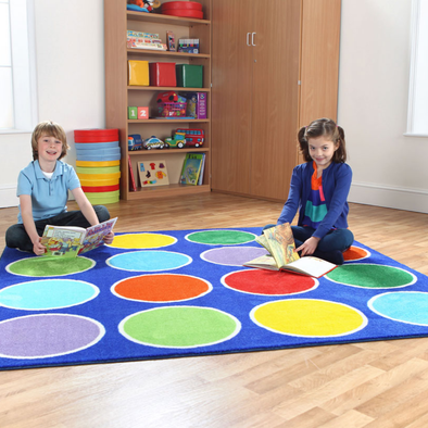 Rainbow™ Circle Placement Carpet - W2000 x D2000mm Rainbow™ Circle Placement Carpet | Rainbow Carpets & Rugs | www.ee-supplies.co.uk