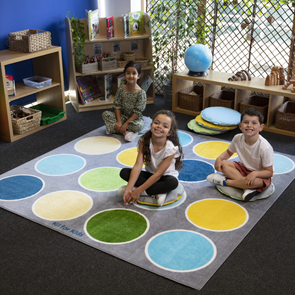 Lake Circles Placement Carpet - W2000 x D2000mm Rainbow™ Circle Placement Carpet | Rainbow Carpets & Rugs | www.ee-supplies.co.uk