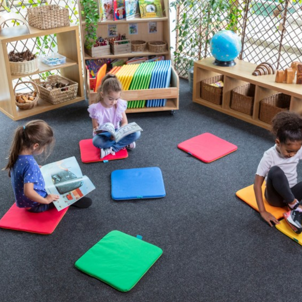 Outdoor Rainbow™ Square Cushions & Tuf 2™ Trolley Rainbow™ Square Cushions Set of 32 | Sit Upons| www.ee-supplies.co.uk