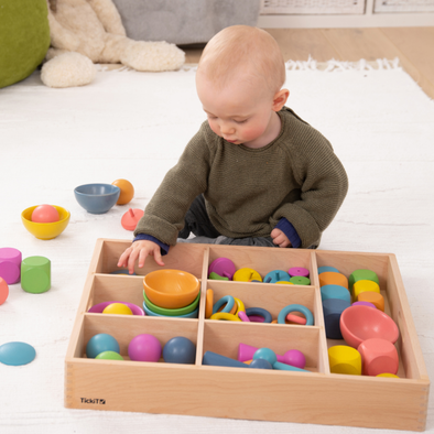 Rainbow Wooden Super Set + Wooden Sorting Tray  Rainbow Wooden Super Set + Wooden Sorting Tray | www.ee-supplies.co.uk
