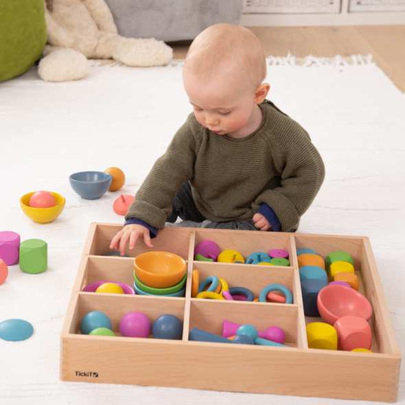 Rainbow Wooden Super Set + Wooden Sorting Tray  Rainbow Wooden Super Set + Wooden Sorting Tray | www.ee-supplies.co.uk