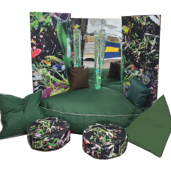 Rainforest Bubble Tube Nurture Corner Sensory Bean Bag Set Rainforest Bubble Tube Corner Sensory Bean Bag | www.ee-supplies.co.uk