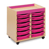 Bubblegum Tray Storage Unit - 12 x Trays Bubblegum Tray Storage - Double Column Unit | School tray Storage | www.ee-supplies.co.uk