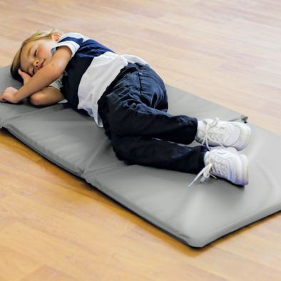 Nursery Folding Sleep & Rest- Snooze Mat x 10 - Grey - W1200 x D600 x H25mm Rest & Sleep Mats x 10 Grey | Nursery Snooze Mats | www.ee-supplies.co.uk