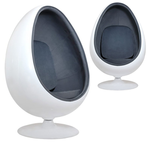 Retro Egg Shape Swivel Chair - Grey Retro Egg Shape Swivel Chair - Grey |  www.ee-supplies.co.uk