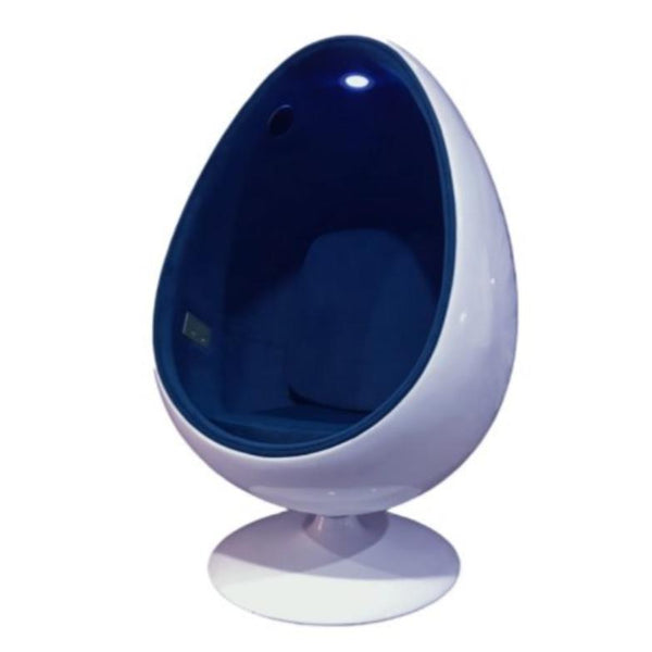 Retro Egg Shape Swivel Chair - Sound & Lights – Blue