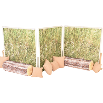 Classroom Dividers/Screen: Grass: Set Of 3 Square - 1160 x 1160mm Roleplay Trio | Room Dividers | www.ee-supplies.co.uk