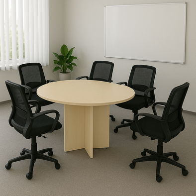 Round Meeting Table - Maple Round Meeting Tables | Office Meeting Tables | www.ee-supplies.co.uk