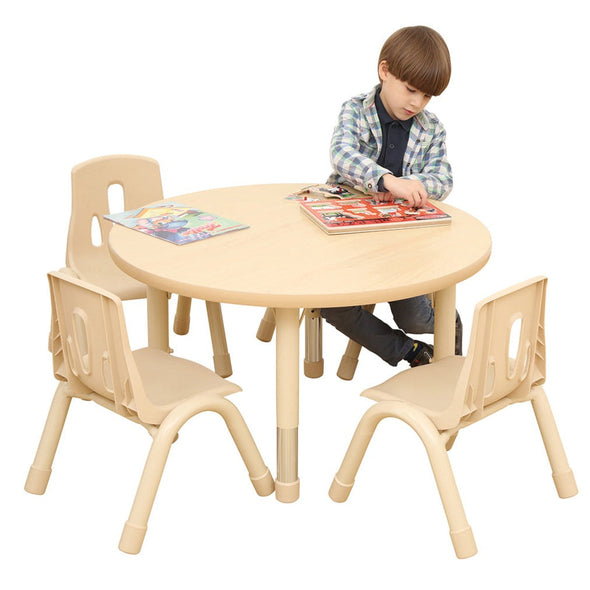 Elegant Height Adjustable Round Table - 800mm + 4 Chairs Elegant Height Adjustable Round Table | School Table | www.ee-supplies.co.uk