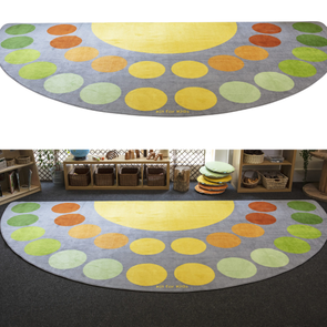 Safari Large Semi Circle Placement Carpet - W4000 x D2000mm Safari Large Semi Circle Placement Carpet - W4000 x D2000mm | Rainbow Carpets & Rugs | www.ee-supplies.co.uk