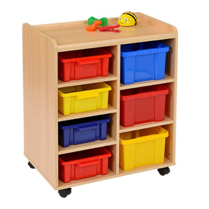 Mobile Sturdy Tray Storage Unit - 3 Deep & 4 Shallow Colour Trays Safe & Sturdy Mobile Tray STorage | School tray storage | www.ee-supplies.co.uk