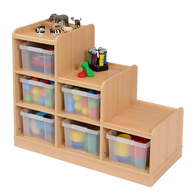Sturdy Static Tiered Tray Storage Unit - 6 Trays (Right Hand Unit) Safe Sturdy Wooden Tiered Tray Unit - 6 Trays (Right Hand Unit) |www.ee-supplies.co.uk