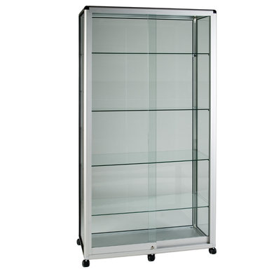 Safety Glass Aluminium Framed Showcase 1000 x 450 x 1932mm Safety Glass Aluminium Framed Showcase 1000 x 450 x 1932mm | ee-supplies.co.uk