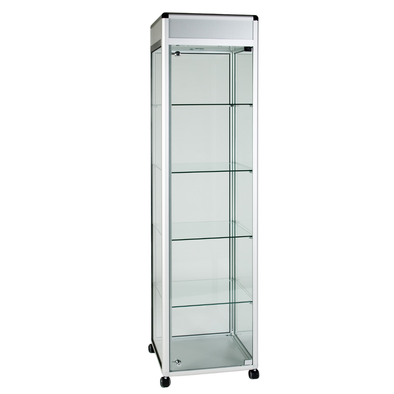 Safety Glass Aluminium Framed Showcase 500 x 500 x 1932mm + 3 x Down Lights Safety Glass Aluminium Framed Showcase 500 x 500 x 1932mm + 3 x Down Lights | ee-supplies.co.uk