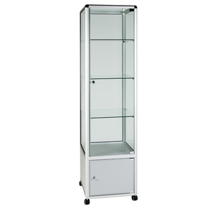 Safety Glass Aluminium Framed Showcase 500 x 500 x 1932mm + Cupboard Safety Glass Aluminium Framed Showcase 500 x 500 x 1932mm + Cupboard | ee-supplies.co.uk