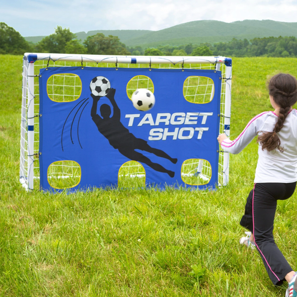 3 In 1 Target Shot, Soccer Goal And Rebound Trainer Samba Aluminium Folding Football Goal 155 x 100cm |  www.ee-supplies.co.uk