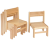 Solid Beech Nursery Stacking Chairs x 4 Beech Stacking Chairs | Classroom Chairs | www.ee-supplies.co.uk