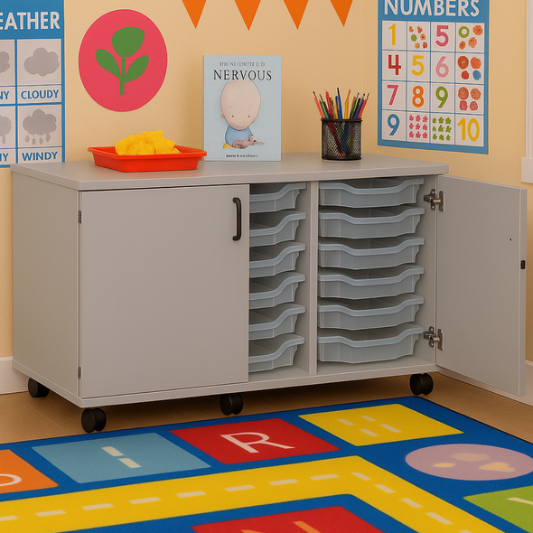 SEND 18 Tray Triple Column Tray Unit + Locking Doors SEND 18 Tray Triple Column Tray Unit + Locking Doors| www.ee-supplies.co.uk