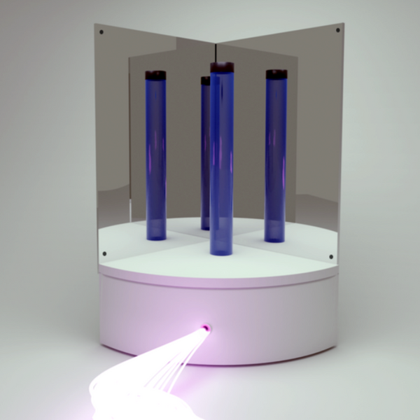 Sensory Bubble Tube 180cm + White Padded Corner Plinth + Fibre Optic Light 100 Tails + 2 x Mirrors