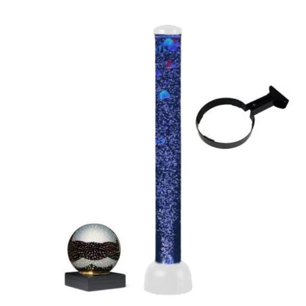 Sensory Bubble Tube Colour Light Tube + Wall Bracket + Light Up Fire Ball – 105cm