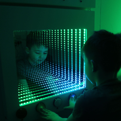 Sensory Interactive LED Infinity Rainbow Panel + Built In Buttons 600 x 600mm Sensory Interactive LED Infinity Panel PLUS + Built In Buttons 600 x 600mm | Sensory | www.ee-supplies.co.uk
