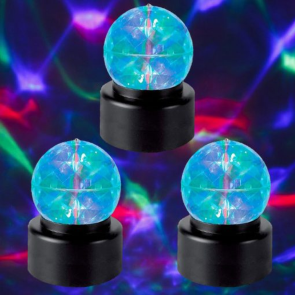 LED Rotating Colourful Kaleidoscope x 3 Sensory Light up Tambourine Pk x 4 | Sensory | www.ee-supplies.co.uk