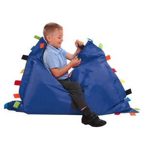 Eden Sensory Touch Tags Bean Bag Floor Cushion - Blue Sensory Touch Tags Bean Bag Floor Cushion - Blue | www.ee-supplies.co.uk