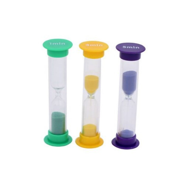 Set of 30 Mini Sand Timers Class Pack (10 x 1 min, 10 x 3 min, 10 x 5 ...