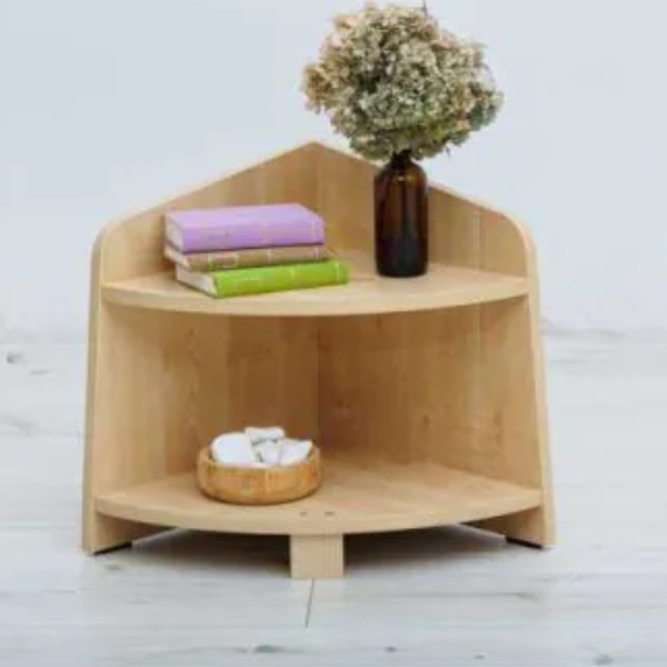 Shire Low Wooden Corner Shelf - H45cm