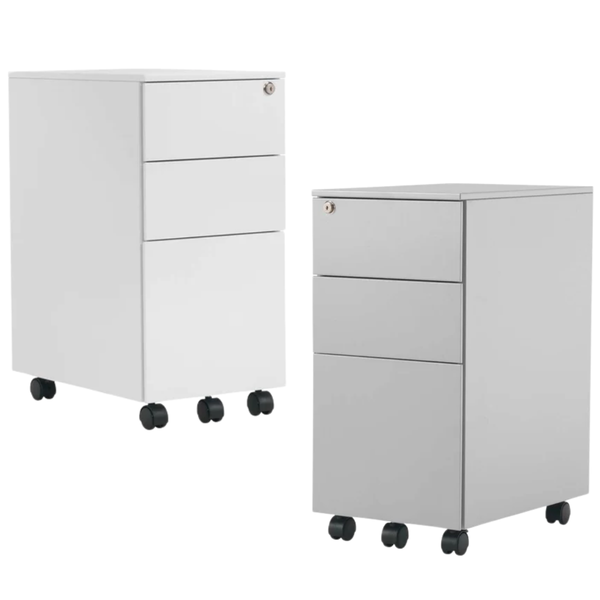 Pedestal Slimline 3 Drawer Steel