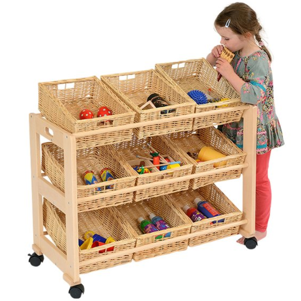 Single Sided Classroom Tidy x 9 Willow Trays