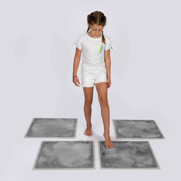Sensory Liquid Silver Glitter Filled Sqaure Floor Tile