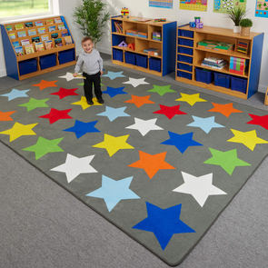 Sitting Stars Learning Carpet - W2570 x D3600mm Sitting Stars Learning Rug - W2570 x D3600mm | Rainbow Carpets & Rugs | www.ee-supplies.co.uk