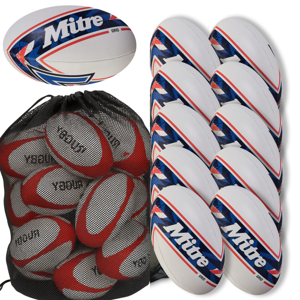 Mitre Grid 10 x Rugby Balls Mitre Grid 10 x Rugby Balls | Activity Sets | www.ee-supplies.co.uk