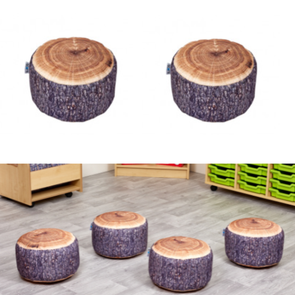 Oak Wood Small Bean Bags Pods Small Tree Stumps Bean Bags x 3 | Nature Bean Bags | www.ee-supplies.co.uk
