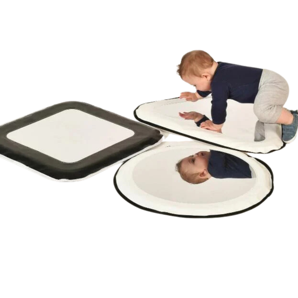 Soft Play Mirror Shapes Black & White Soft Mirror Shapes | Sensory Floor Play | www.ee-supplies.co.uk