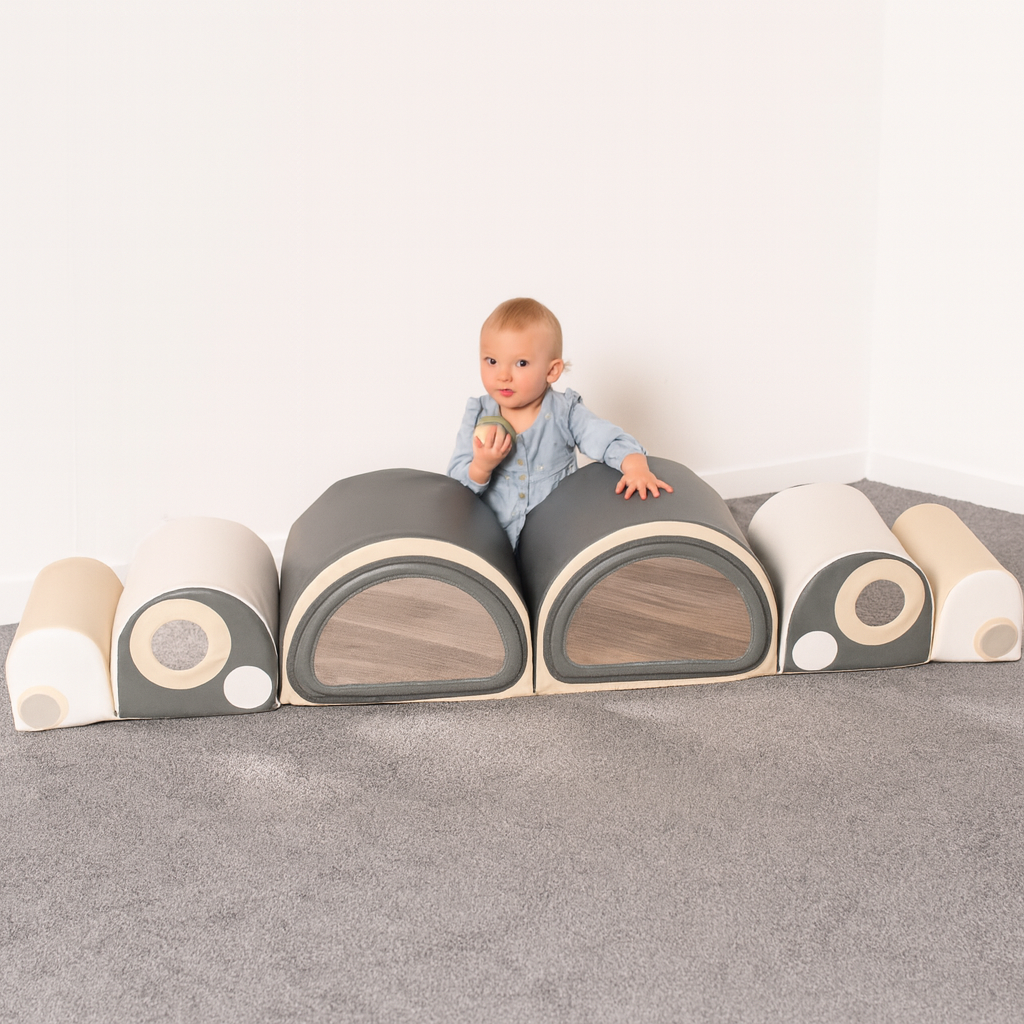 Soft Play Caterpillar Mirror Bumps Grey & White | Sensory Floor Play ...