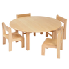 Solid Beech Circular Table D100 x H40cm & 4 x Beech Stacking Chairs H21cm Solid Beech Nursery Table & Chairs | Seating | www.ee-supplies.co.uk