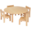 Solid Beech Circular Table D100 x H53cm & 4 x Beech Stacking Chairs H31cm Solid Beech Nursery Table & Chairs | Seating | www.ee-supplies.co.uk