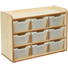 TW Nursery Solway Clear Tray Storage Unit 3x3 - Maple Solway Clear Tray Unit 3x3 | Nursery Furniture | www.ee-supplies.co.uk