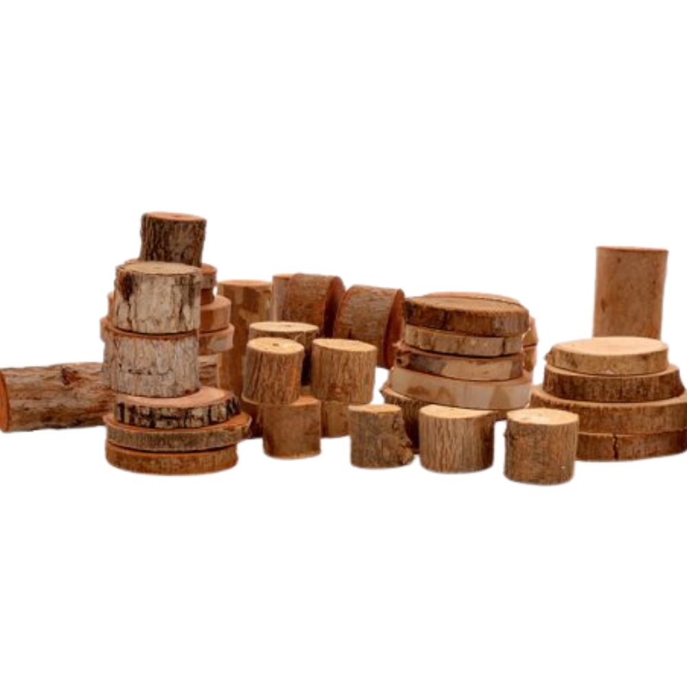 Stackable Logs Stackable Wooden Log Set 38 Pieces | Educational Equipment Supplies
