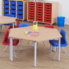 Value Stacking Crushed Bent Tables - Trapezoidal - Bull Nose Edge Stacking School Tables | Crush Bent trapeziodal Bull Nose Edge | www.ee-supplies.co.uk