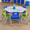 Value Stacking Crushed Bent Tables - Trapezoidal - Bull Nose Edge Stacking School Tables | Crush Bent trapeziodal Bull Nose Edge | www.ee-supplies.co.uk